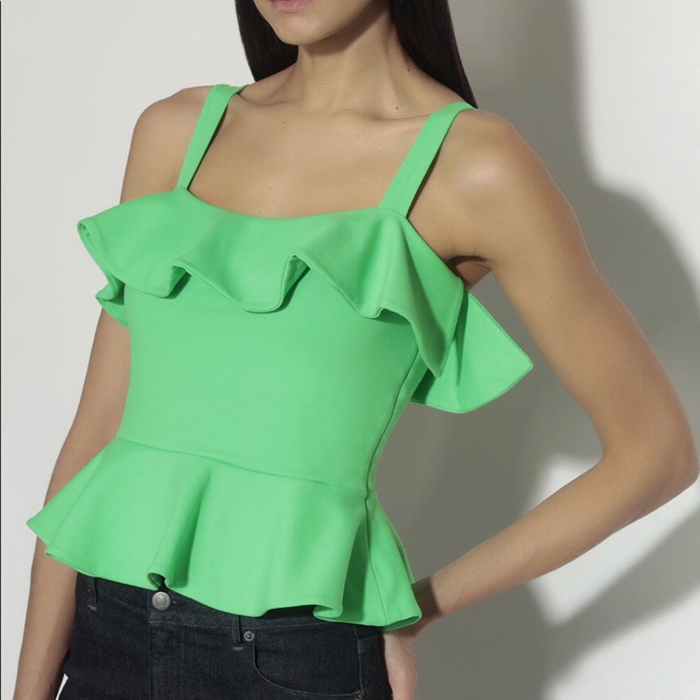 Susana Monaco Ruffle Edge Wide Strap Tank